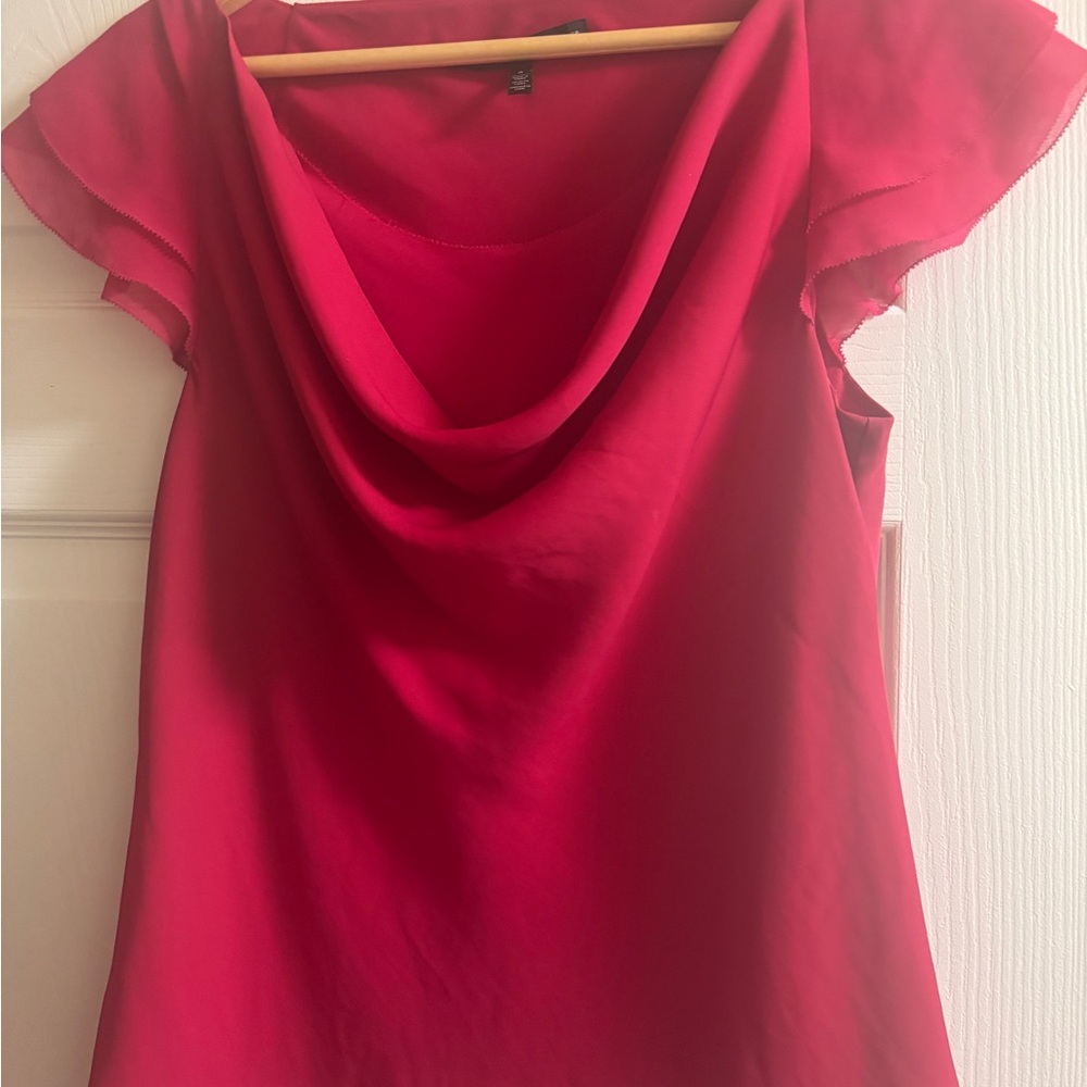 White House Black Market Pink Draped Blouse